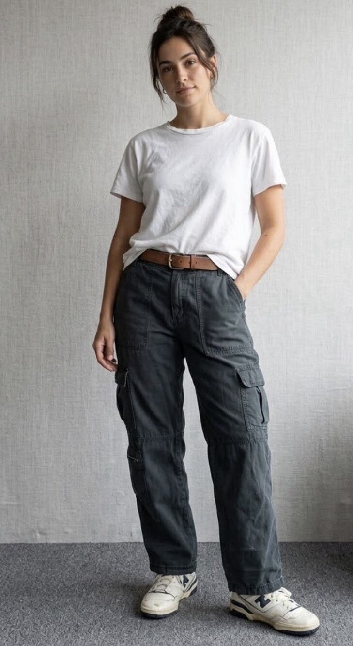 AEROPOSTALE Women's Size M Faded Slate Blue Gray Utility Cargo Pants Canvas Y2K